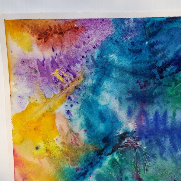 Swatch of painting shown for details