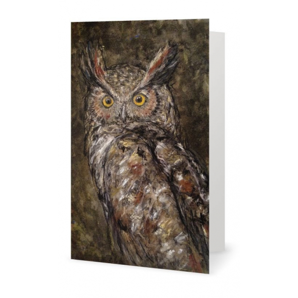 Card - Great Horned Owl Art Print, 7" x 5"