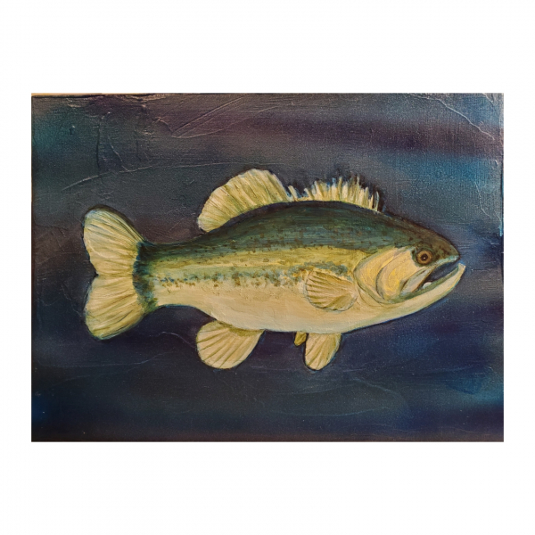 Black Bass Acrylic Painting