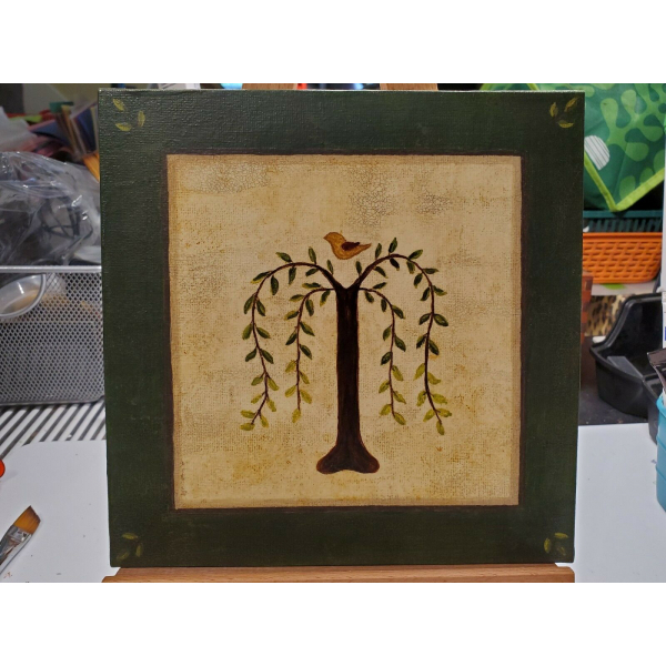 Rustic Willow Tree Painting
