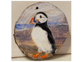 Ornament - "Puffin" Puffin on Wood Slice Home Decor Ornament - "Puffin" Puffin on Wood Slice Home Decor