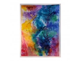 Original "Psychedelic Ferns," Watercolor, Mixed Media, 9x12 Painting, Unframed, Renee Campbell Original "Psychedelic Ferns," Watercolor, Mixed Media, 9x12 Painting