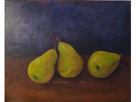 Original Dancing Pears, Acrylic by Renee Campbell, 8" x 10" Painting, Still Life, Unframed Original Dancing Pears, Acrylic by Renee Campbell, 8" x 10" Painting, Still Life