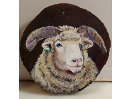 Custom Horned Dorset Sheep Portrait Ornament