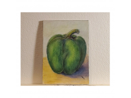 Green Pepper - view of card, ACEO