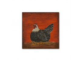 Country Primitive Laying Hen Painting Laying Hen, Chicken Painting