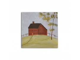 Home Decor Red Meeting House Painting Red Meeting House Painting on Board