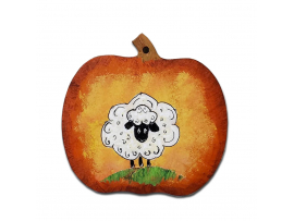Hand Painted Sheep in a Pumpkin Ornament Sheep In a Pumpkin Ornament