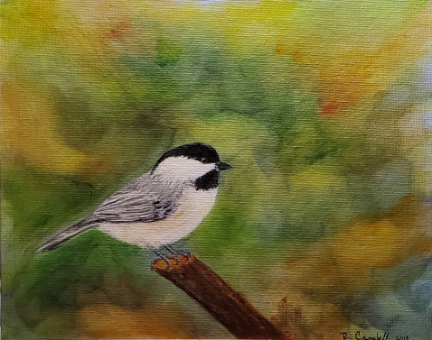 Chickadee with Blended Background