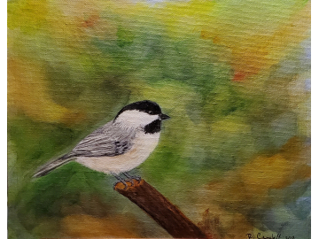 Chickadee with Blended Background