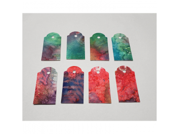 Gift Tags Red Green Splatter, 8pc Set