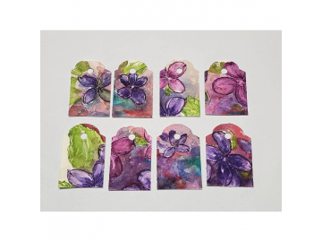 Gift Tags Watercolor Violets, 8pc Set